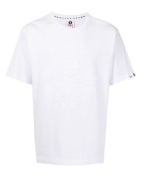 T-shirt à col rond blanc AAPE BY A BATHING APE