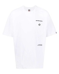 T-shirt à col rond blanc AAPE BY A BATHING APE