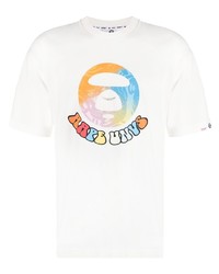 T-shirt à col rond blanc AAPE BY A BATHING APE