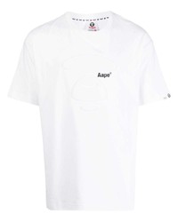 T-shirt à col rond blanc AAPE BY A BATHING APE