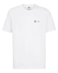 T-shirt à col rond blanc adidas