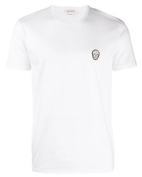 T-shirt à col rond blanc Alexander McQueen