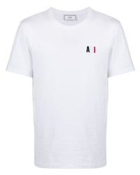 T-shirt à col rond blanc Ami Paris