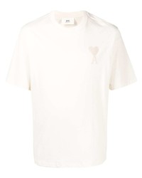 T-shirt à col rond blanc Ami Paris