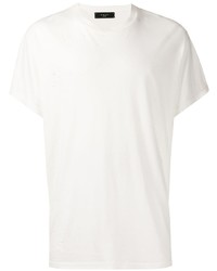 T-shirt à col rond blanc Amiri