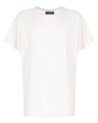 T-shirt à col rond blanc Amiri