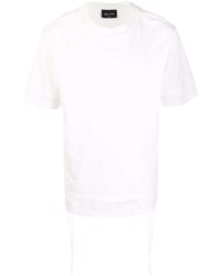 T-shirt à col rond blanc Andrea Ya'aqov