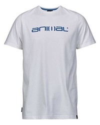 T-shirt à col rond blanc Animal