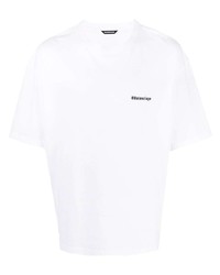 T-shirt à col rond blanc Balenciaga