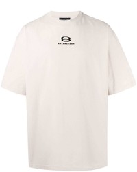 T-shirt à col rond blanc Balenciaga