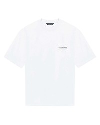 T-shirt à col rond blanc Balenciaga