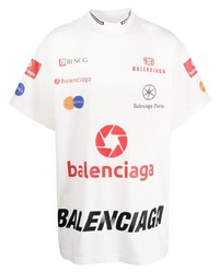 T-shirt à col rond blanc Balenciaga