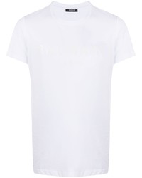 T-shirt à col rond blanc Balmain