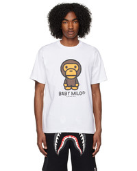 T-shirt à col rond blanc BAPE