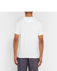 T-shirt à col rond blanc Derek Rose