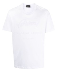 T-shirt à col rond blanc Brioni