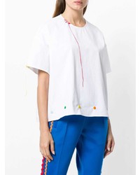 T-shirt à col rond blanc Mira Mikati