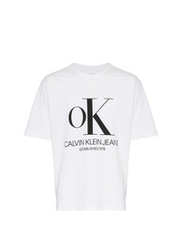 T-shirt à col rond blanc Calvin Klein Jeans Est. 1978