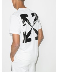 T-shirt à col rond blanc Off-White