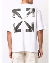 T-shirt à col rond blanc Off-White