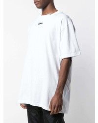 T-shirt à col rond blanc Off-White