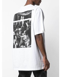 T-shirt à col rond blanc Off-White