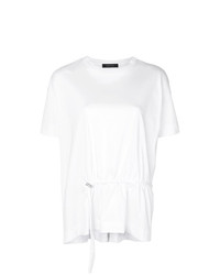 T-shirt à col rond blanc Cédric Charlier