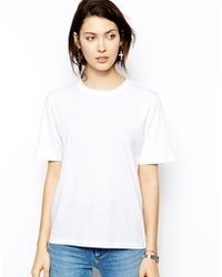 T-shirt à col rond blanc Cheap Monday