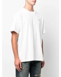 T-shirt à col rond blanc Flaneur Homme