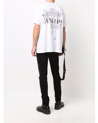 T-shirt à col rond blanc Amiri