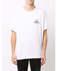 T-shirt à col rond blanc Amiri