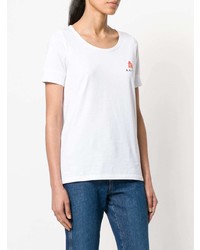 T-shirt à col rond blanc Aalto