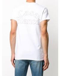 T-shirt à col rond blanc Casablanca