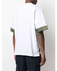 T-shirt à col rond blanc Sacai