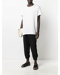 T-shirt à col rond blanc Yohji Yamamoto