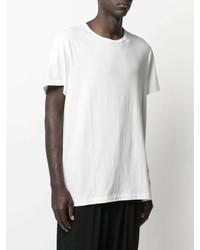 T-shirt à col rond blanc Yohji Yamamoto