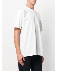 T-shirt à col rond blanc Sacai