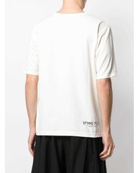 T-shirt à col rond blanc Homme Plissé Issey Miyake