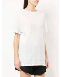 T-shirt à col rond blanc Bassike