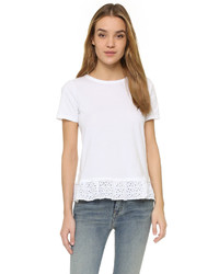 T-shirt à col rond blanc Clu