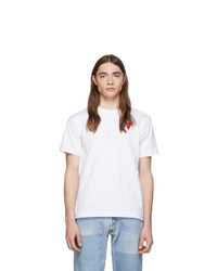 T-shirt à col rond blanc Comme Des Garcons Play