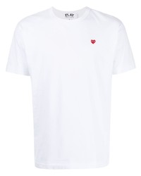 T-shirt à col rond blanc Comme Des Garcons Play