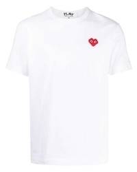 T-shirt à col rond blanc Comme Des Garcons Play