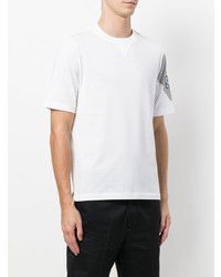 T-shirt à col rond blanc Moncler Gamme Bleu