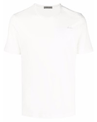 T-shirt à col rond blanc Corneliani