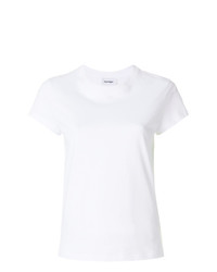 T-shirt à col rond blanc Courreges