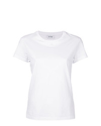 T-shirt à col rond blanc Courreges