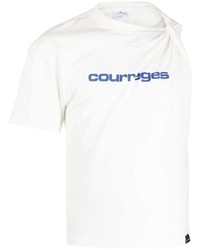 T-shirt à col rond blanc Courrèges