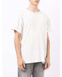 T-shirt à col rond blanc Amiri