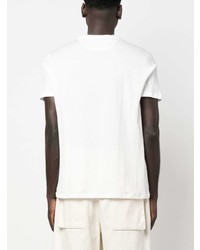 T-shirt à col rond blanc Isaia